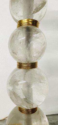 Pair of Baques Rock Crystal Table Lamps 19th 20th Century - 2561990
