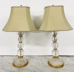 Pair of Baques Rock Crystal Table Lamps 19th 20th Century - 2561992