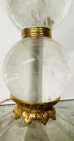 Pair of Baques Rock Crystal Table Lamps 19th 20th Century - 2561993