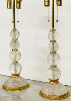 Pair of Baques Rock Crystal Table Lamps 19th 20th Century - 2561994