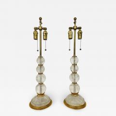 Pair of Baques Rock Crystal Table Lamps 19th 20th Century - 2565083