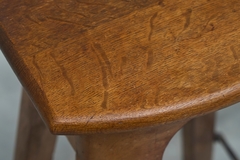 Pair of Bar Stools in Solid Oak and Wrought Iron Mid 20th Century - 4803383