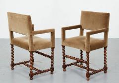 Pair of Baroque Barley Twist Armchairs - 2870576