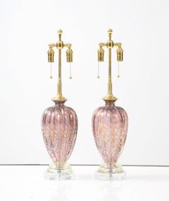 Pair of Barovier Toso Murano Glass Lamps  - 2816644