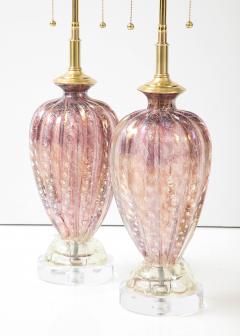 Pair of Barovier Toso Murano Glass Lamps  - 2816646