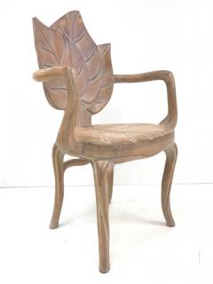 Pair of Bartolozzi Maioli Carved Wooden Leaf Armchairs - 423502