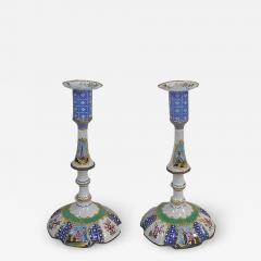 Pair of Battersea Enamel Candlesticks - 2120737