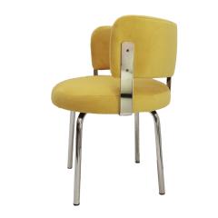 Pair of Bauhaus Style Chairs for Pizzi Arredamenti Upholstered in Yellow Cotton - 3308284