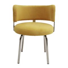 Pair of Bauhaus Style Chairs for Pizzi Arredamenti Upholstered in Yellow Cotton - 3308286
