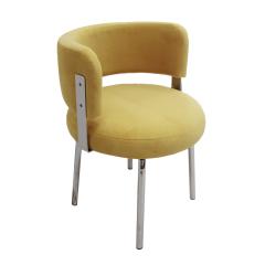 Pair of Bauhaus Style Chairs for Pizzi Arredamenti Upholstered in Yellow Cotton - 3308287