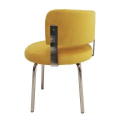 Pair of Bauhaus Style Chairs for Pizzi Arredamenti Upholstered in Yellow Cotton - 3308289