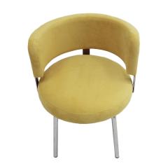 Pair of Bauhaus Style Chairs for Pizzi Arredamenti Upholstered in Yellow Cotton - 3308293