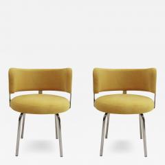 Pair of Bauhaus Style Chairs for Pizzi Arredamenti Upholstered in Yellow Cotton - 3310215