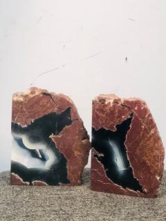 Pair of Beautiful Petrified Wood Geode Book Ends - 882088