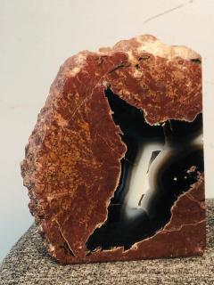 Pair of Beautiful Petrified Wood Geode Book Ends - 882092
