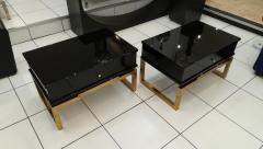 Pair of Bedsides or End Tables in Lacquered Wood circa 1970 - 1057556