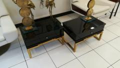 Pair of Bedsides or End Tables in Lacquered Wood circa 1970 - 1057562