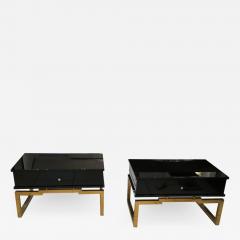 Pair of Bedsides or End Tables in Lacquered Wood circa 1970 - 1057712