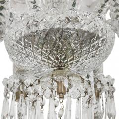 Pair of Belle poque clear cut and etched glass 6 light chandeliers - 3416498