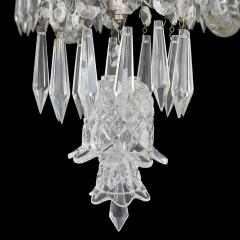 Pair of Belle poque clear cut and etched glass 6 light chandeliers - 3416508