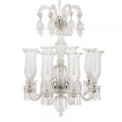 Pair of Belle poque style clear cut glass chandeliers - 3495376