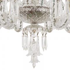 Pair of Belle poque style clear cut glass chandeliers - 3495379