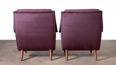 Pair of Bengt Ruda Model 90 Scandinavian Modern Lounge Chairs in Wine Velvet - 4193682