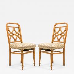 Pair of Bentwood Art Deco Geometric Side Chairs - 4186333
