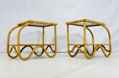 Pair of Bentwood Glass Side Tables USA 1950s - 4202891