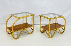 Pair of Bentwood Glass Side Tables USA 1950s - 4202892