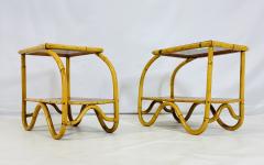 Pair of Bentwood Glass Side Tables USA 1950s - 4202893