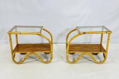 Pair of Bentwood Glass Side Tables USA 1950s - 4202894