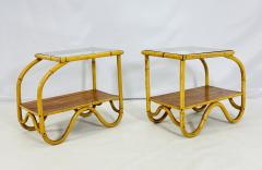 Pair of Bentwood Glass Side Tables USA 1950s - 4202896