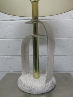 Pair of Bentwood and Brass Cerused Oak Lamps - 2083055