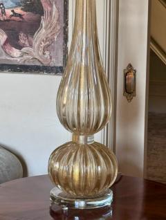 Pair of Bespoke Modern Murano Gold Lamps - 3517925