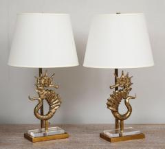 Pair of Bespoke Seahorse Bronze Table Lamps - 1557074