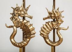 Pair of Bespoke Seahorse Bronze Table Lamps - 1557077