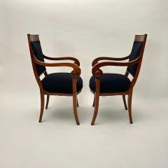 Pair of Biedermeier Armchairs Cherry Wood Black Boucle France circa 1820 - 4139654