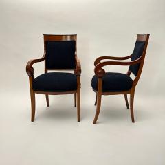 Pair of Biedermeier Armchairs Cherry Wood Black Boucle France circa 1820 - 4139655