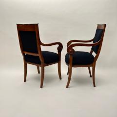 Pair of Biedermeier Armchairs Cherry Wood Black Boucle France circa 1820 - 4139656