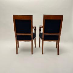 Pair of Biedermeier Armchairs Cherry Wood Black Boucle France circa 1820 - 4139659