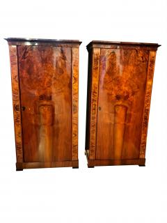 Pair of Biedermeier Armoires with Convex Doors ca 1830 - 674296