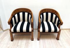 Pair of Biedermeier Bergere Chairs Cherrywood Boucle Austria circa 1830 - 3231012