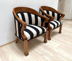 Pair of Biedermeier Bergere Chairs Cherrywood Boucle Austria circa 1830 - 3231015