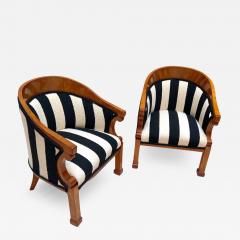 Pair of Biedermeier Bergere Chairs Cherrywood Boucle Austria circa 1830 - 3231947