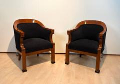 Pair of Biedermeier Bergere Chairs Walnut Veneer Vienna Austria 19th Century - 2567183