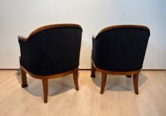 Pair of Biedermeier Bergere Chairs Walnut Veneer Vienna Austria 19th Century - 2567186