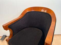 Pair of Biedermeier Bergere Chairs Walnut Veneer Vienna Austria 19th Century - 2567192