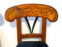 Pair of Biedermeier Shovel Chairs Walnut Ink Painting South Germany ca 1830 - 2405860