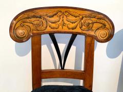 Pair of Biedermeier Shovel Chairs Walnut Ink Painting South Germany ca 1830 - 2405866